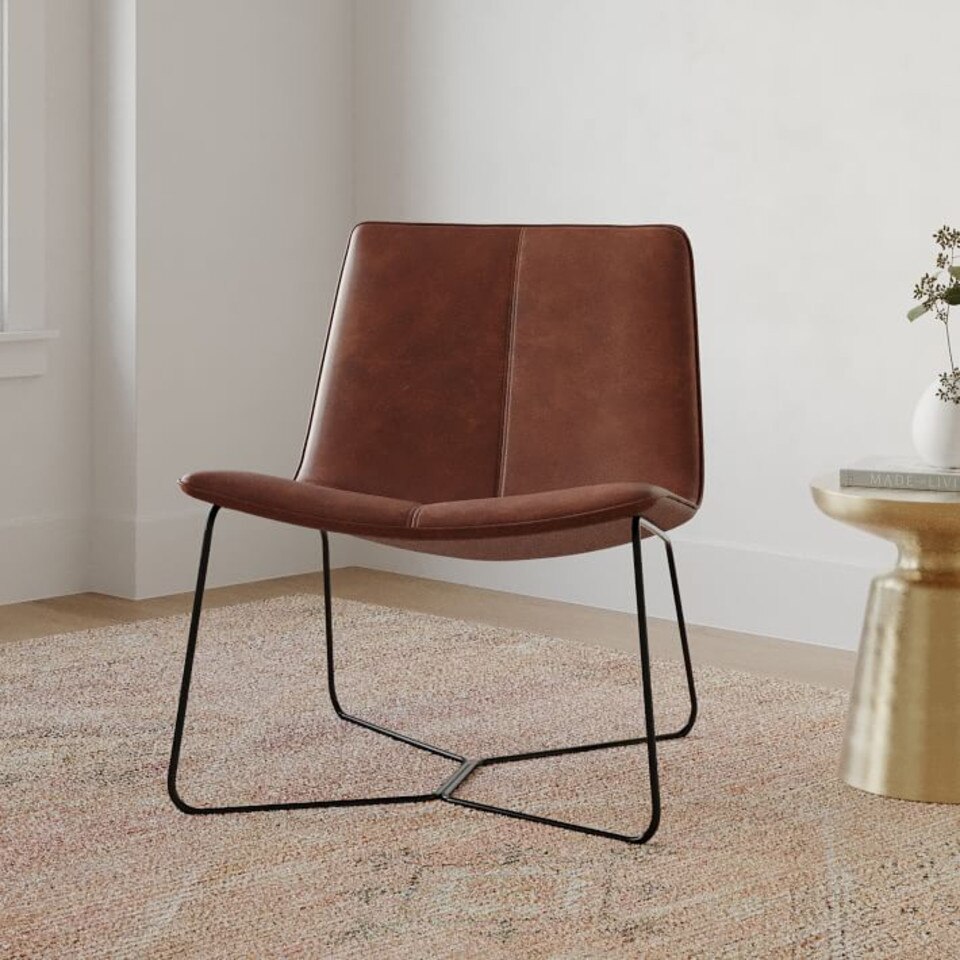 Slope Leather Lounge Chair West Elm UK